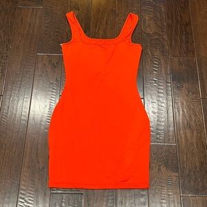 3star Womens Small Sleeveless Orange Bodycon Dress
